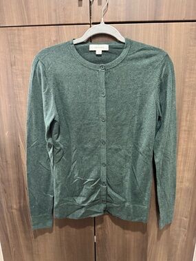 Merona Women's Deep Green Crewneck Button-Up Cardigan